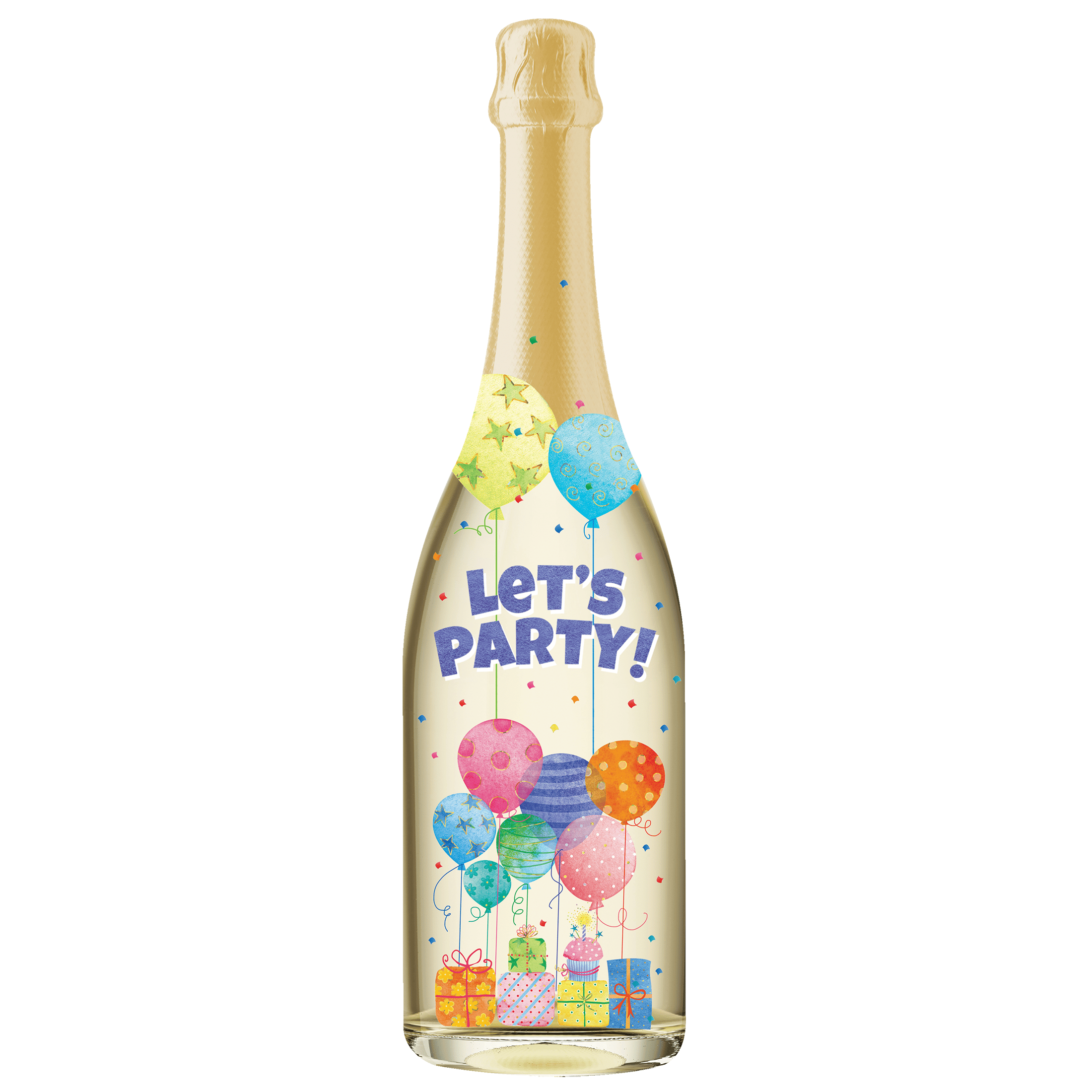 Let's Party Birthday Champagne Sound Card by Pictura featuring a colorful card with champagne glasses and celebratory design.